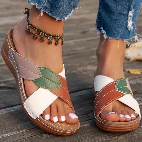 Women's Sandals Comfortable Wedges Heels Sandals Shoes Woman Heeled Slippers Women - Image 2