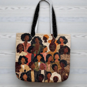 Black Women Quilt Tote Bag, African American Women Handbag, Black Queen Quilted Bag, Unique Gift for Gift For African Women, Afro Tote Bag